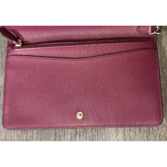 Kate Spade Darcy Clutch Wallet Wristlet Burgundy Maroon Leather - Picture 3 of 10